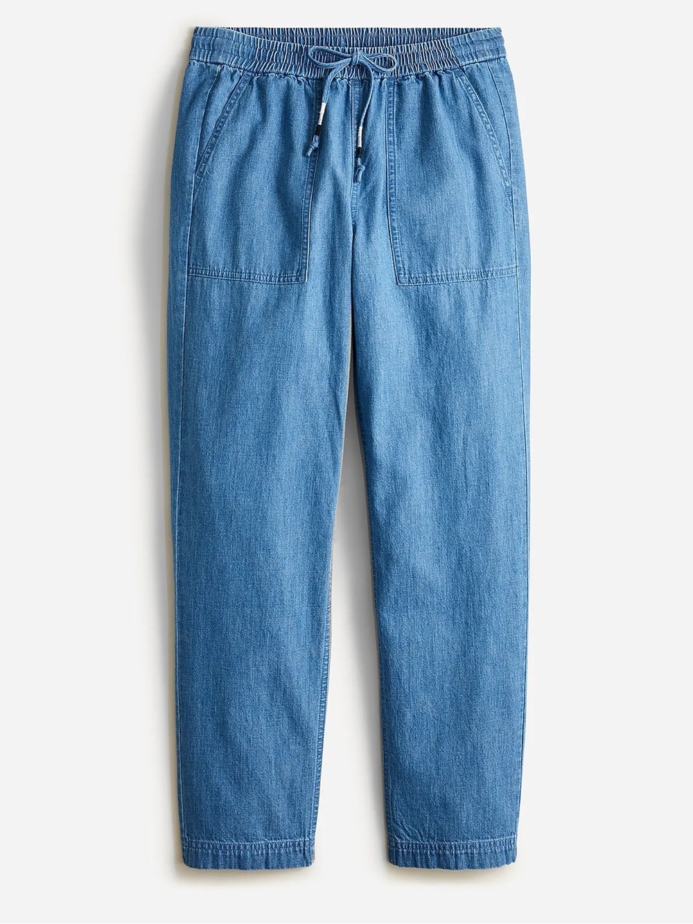 J.Crew Blue Denim Chambray Lightweight Straight Leg Seaside Jeans Pants Small